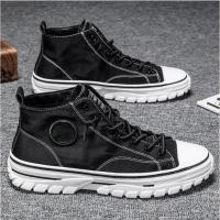 Zapatos de Lona para Hombre de Alta Calidad Estilo Británico Informal, Zapatillas Grises Vulcanizadas, Cómodos Novedad 2025 - details 4