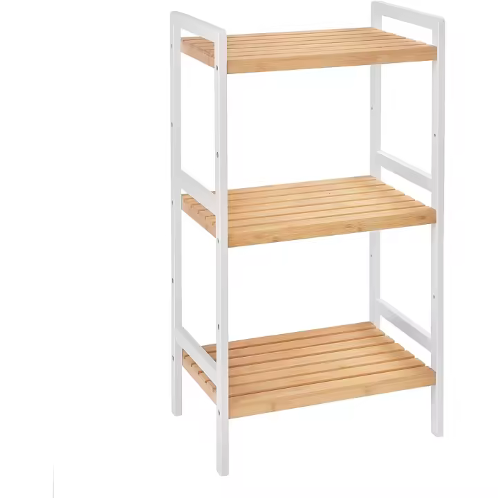 Estantería de bambú con 3 niveles para baño, cocina, dormitorio, 45 x 31,5 x 80 cm, natural - 1