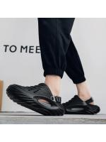 Zuecos informales para hombre, sandalias de verano 2025, zapatos de playa EVA para hombre, zapatillas ahuecadas a la moda, calzado para jardín de Color sólido con punta cerrada - details 5