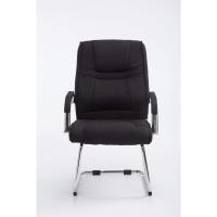 Tapizada En Tela & con Base De Metal I Silla De Conferencia con Reposabrazos, Color:Negro/Negro - details 33