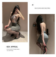 Lencería sexy nuevo 2024 vestido perspectiva malla profundo v pecho expuesto falda ajustada fetiche vestido largo látex sexy trajes xxx - details 3
