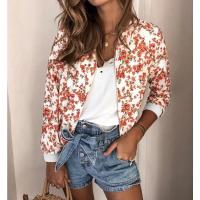 Chaqueta bomber elegante con estampado floral de primavera y otoño - details 15