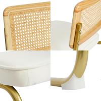 Pack de 2 Comedor Tapizadas, Sillas de Cocina Modernas con Patas de Metal, Gran Estabilidad y Capacidad de Carga, Blanco, Ratán, Vellón, Espuma - details 28