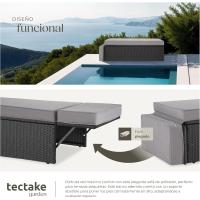 Sofá de Jardín con Taburete Conjunto Resistente a la Intemperie de Acero Muebles Exteriores - details 4