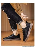 Zapatos deportivos de ocio para hombre, trabajo de cuero, antideslizantes, impermeables, resistentes al desgaste, zapatos planos de suela suave, zapatos ligeros y modernos - details 8