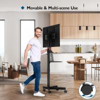 Soporte TV Ruedas para Televisión de 23 a 60 Pulgadas, Soporte TV Móvil con Estante para Portátil y Altura Ajustable, Carga Máx. 25 kg y VESA 400x400 mm - details 1