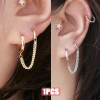 Pendientes de acero inoxidable coreanos, aretes de Metal con borla redonda doble, cadena larga Retro, joyería al por mayor, un par - details 0