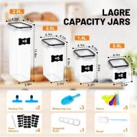 Recipientes Hermeticos para Alimentos de Plastico 24 Piezas,Sin BPA con Etiquetas y Cucharas, para Cereales Harina,Pastas,Café - details 3