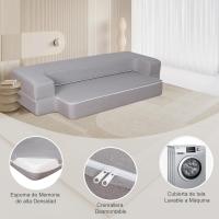 70 x 190 cm Sillón Cama Plegable, Sofá Cama Plegable con Espuma de Memoria y Almohada, Colchón de Suelo para Yoga, Oficina, Salón, Futon Sofá Cama Portada Lavable Unos, Gris Claro - details 17