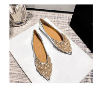 Zapatos de punta para mujer, planos, nuevos de primavera y otoño, zapatos de boca ligera plateada, suela suave para mujer de talla grande, zapatos de dama. - details 27