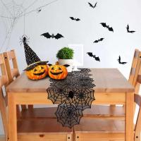 Decoración de camino, camino de mesa de tela de araña negra para mesa de cocina, decoración interior de Halloween, 1 pieza. - details 5