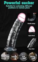 Consolador de gelatina suave Leten, diferentes tamaños, pene postizo realista transparente con ventosa, punto G, masaje vaginal, juguete sexual para mujeres - details 0