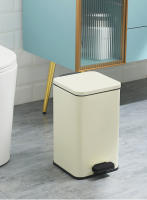 Bote de basura nórdico de acero inoxidable con tapa, cubo sanitario de pie para cocina, sala de estar, inodoro, 10l - details 12
