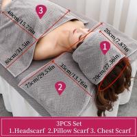 Juego de toallas de spa sin perfume de 3 piezas: pañuelo para la cabeza, almohada y toallas para el pecho a cuadros de piña para el control de la piel en el salón de belleza, no necesita electricidad ni batería - details 6