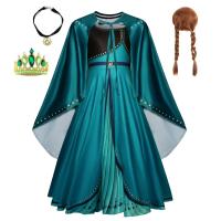 Disfraz de princesa Anna verde para niñas pequeñas, disfraz de Halloween, vestido elegante para fiesta de cumpleaños, vestido de carnaval - details 19