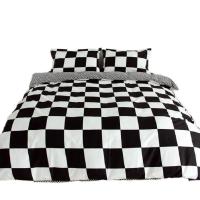 Juego de Ropa de Cama Negra y Blanca con Diseño de Malla Sencillo para Verano Tapete de Cama Reina y Doble Tamaño de Lujo para Dormitorio - details 4