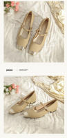 Tacones gruesos franceses de color a juego, pequeños y fragantes, solo zapatos de mujer, primavera y verano 2025, explosión Mary Jane, noche, brisa suave, tacones bajos. - details 18