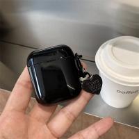 Elegante y genial funda negra para auriculares Airpods 1 2 Pro con colgante de corazón y llavero, funda suave inalámbrica para auriculares Airpods 3 - details 1