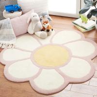 Alfombra redonda de flores esponjosas, cojín de felpa para dormitorio de niña, alfombrilla de suelo para habitación de niños, Alfombra de juego antideslizante para bebé - details 0