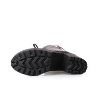 Botas altas de tacón grueso, plataforma impermeable para mujer, tacones altos, botas largas, con cordones, talla grande - details 23