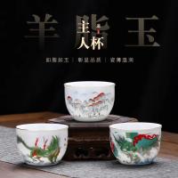 Taza de té azul y blanca única de hielo negro maestro de color esmaltado Jingdezhen, transformada de horno a edificio - details 8