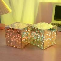 Luz nocturna LED tulipán 3D nube Adorno de mesa de espejo para dormitorio - details 4