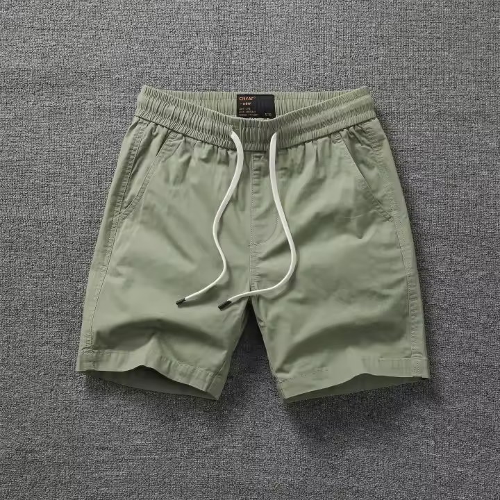 Pantalones elásticos de algodón, ropa de trabajo holgada, fina y de color liso. - 1