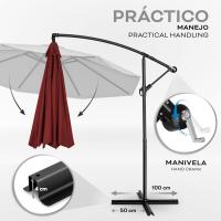 Paraguas de aluminio con manivela 300/350 cm de diámetro Protección UV Impermeable para mercado - details 19