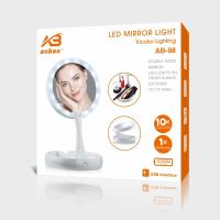 LZ1217 Espejo Cosmético Iluminado 1/10x - Espejo de aumento conveniente para llevar, espejo de baño con iluminación LED en tres colores, rotación de 360°, ideal para afeitarse, depilarse y recortar cejas, redondo. - details 4