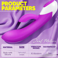 10-frecuencia flexible conejo vibrador palo fuerte duradero vibración de silicona masajero G punto clitoris estimulador del clítoris juguete sexual adulto producto sexual - details 4
