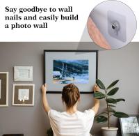 20 piezas clavo de pared autoadhesivo, gancho para colgar marco sin perforación, ganchos adhesivos transparentes para colgar cuadros extraíbles - details 2