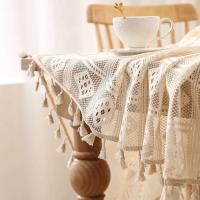 Mantel de crochet verde retro, funda de tela hueca, ENCE para el hogar, decoración de mantel de mesa de comedor - details 4