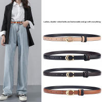 Cinturón delgado con hebilla en forma de C para mujer, cinturón de mezclilla de doble cara desmontable, cuero PU de alta calidad, marca de diseñador de lujo - details 0