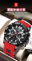 Reloj multifuncional nuevo de la marca suiza para hombre, reloj de cuarzo con correa de silicona. - details 13