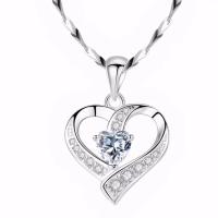 Collar de Plata para Mujer, cuello de San Valentín,Regalo de Cumpleaños, Collar Ajustable con circonita cúbica para Mujer - details 0