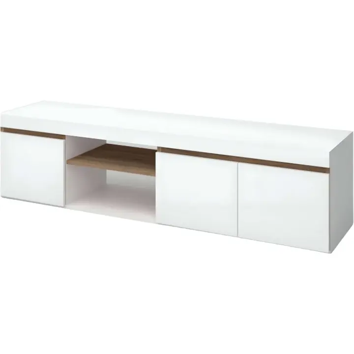 Mesa de TV, Blanco Mate y Natural, Mediana - 1