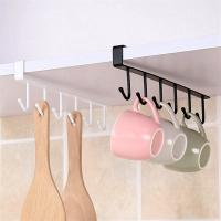 Soporte para tazas de café, 6 ganchos, estante multifunción, armario de cocina, organizador de artículos diversos, colgador de almacenamiento B - details 1