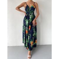 Vestido de novia floral francés para mujer, verano 2024, elegante estilo bohemio vintage con cintura ceñida, hasta la rodilla. - details 7