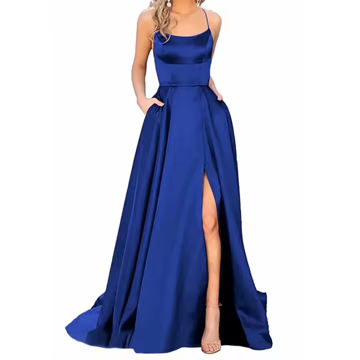 Vestido de graduación para mujer, falda larga elegante sin espalda, vestido formal grande - 1