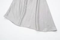Ropa de mujer europea y americana, textura de satén de seda cuello plisado vestido Midi 9479274 808 - details 13