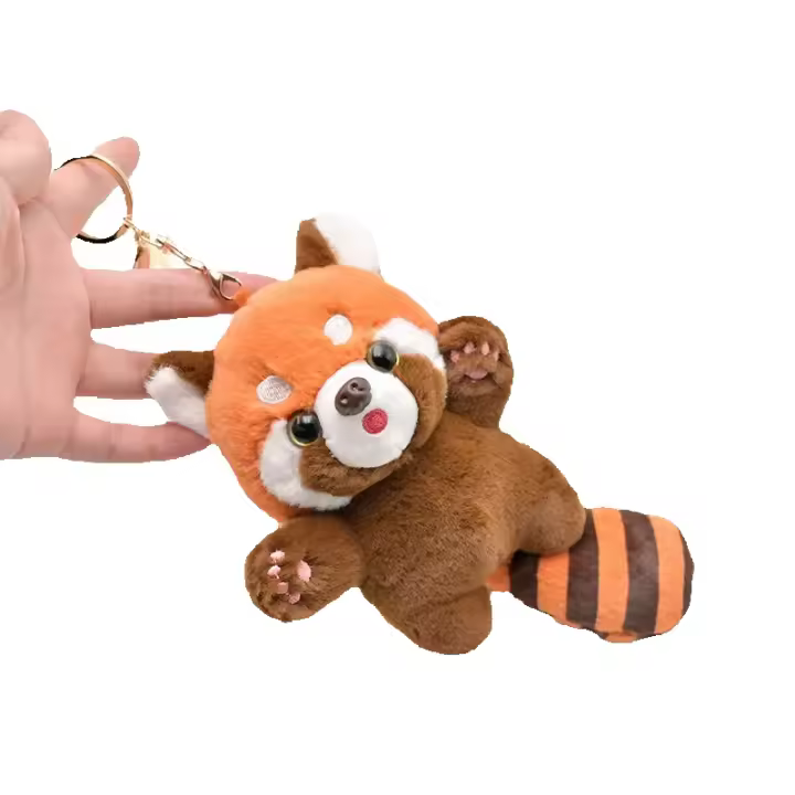 Cute Cartoon Panda Peluche Colgante Pequeño Mapache Muñeca Llavero Muñeca Mapache Mochila Decoración Regalo - 1