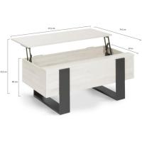 Mesa baja rectangular de madera y negro - details 12