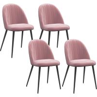 Pack de 4 Sillas de Comedor Modernas Sillas de Cocina Tapizada en Terciopelo con Respaldo Alto y Patas de Acero para Sala de Estar 50x52x83 cm - details 0