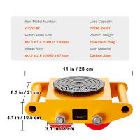SucceBuy Machinery Skate Dolly, acero al carbono resistente, motor industrial con 4 ruedas de PU, 360 °   Rotación, tapa antideslizante - details 6
