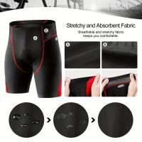Pantalones Cortos de Ciclismo INBIKE para Hombre de Alta Elasticidad - Ligeros, Transpirables y Absorbentes de Sudor con Agarre Antideslizante para Ciclismo, Running y Fitness - details 1