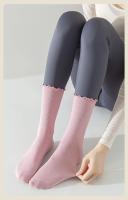 3 pares de calcetines de yoga sólidos para mujer, calcetines de yoga transpirables de algodón a media pantorrilla, calcetines deportivos antideslizantes con volantes para el suelo - details 17