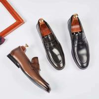 Cubierta de pie cruzada de cuero de estilo británico para negocios y ocio directo para hombres - details 5