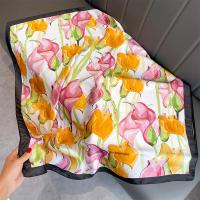 Bufanda cuadrada de seda con estampado de moda de 90CM para mujer, diadema de diseño, pañuelo para mujer, Hijab, chal, Foulard Echarpe para la cabeza - details 11