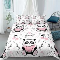 Juego de ropa de cama con dibujos de Panda para niños, funda nórdica creativa con funda de almohada para adolescentes, tamaño King - details 15