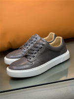 Zapatos casuales de cuero de vaca rayados a mano de alta gama para hombres - details 25
